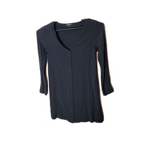 Madewell Women's Little Black Novel Button Front Dress Size XXS t15